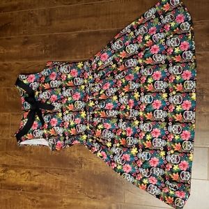 Banned Apparel tropical sugar skull sleeveless dress, size small